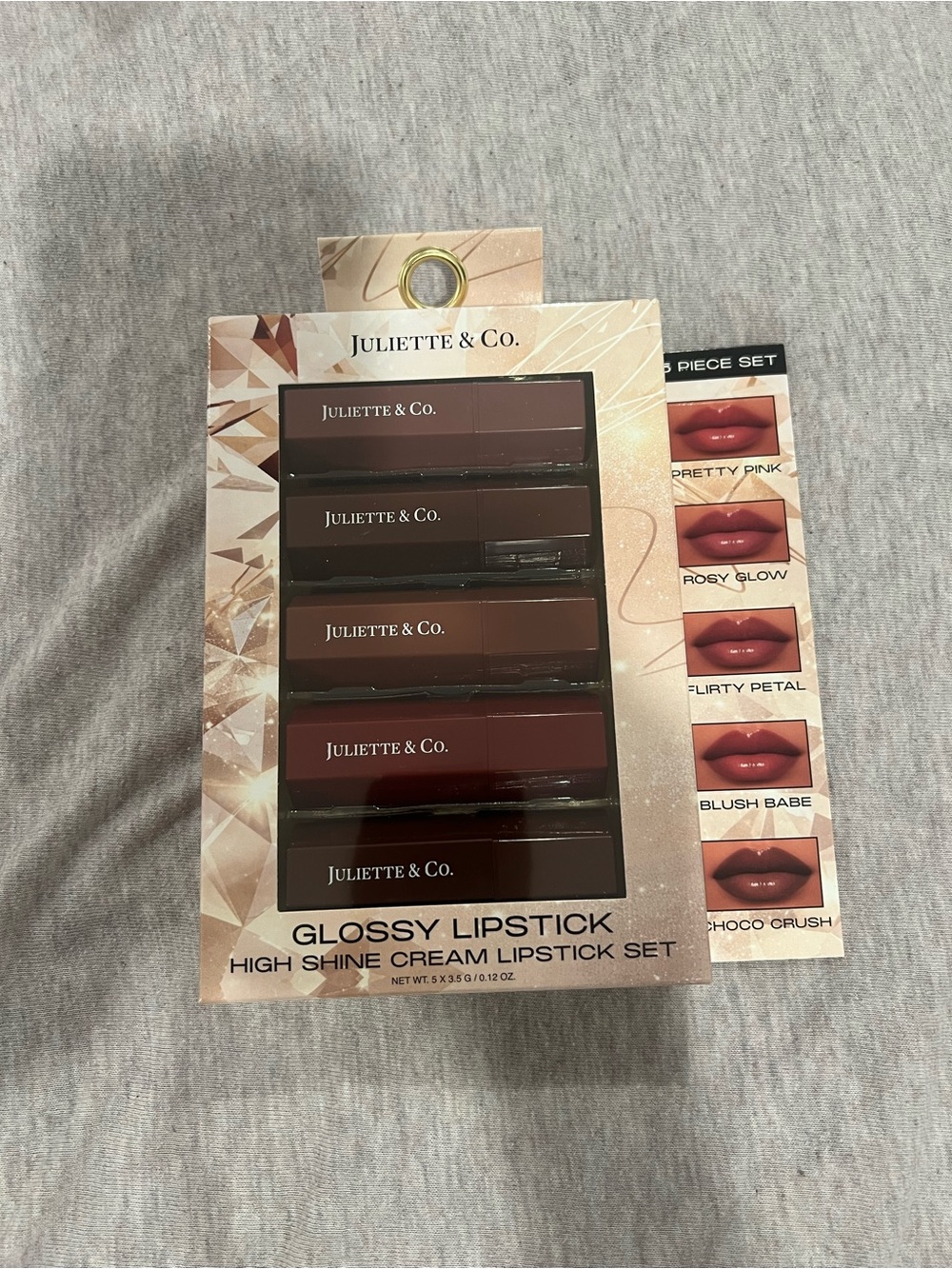 Glossy Lipstick Set - Warm Brown & Rose Shades by Juliette & Co